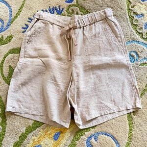 EILEEN FISHER Organic Undyed Natural Linen Shorts, Medium
